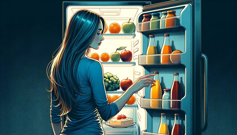 Woman Choosing Food from Fridge